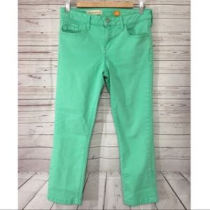 Pilcro Anthropologie Green Crop Stet Pants Slim 29